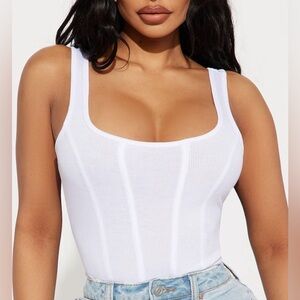 Fashion Nova White Everyday Slay Tank Top - Small